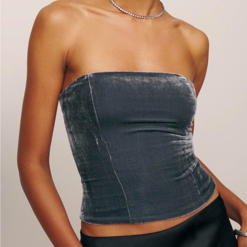 Reformation Giorgia Velvet tube top/strapless top